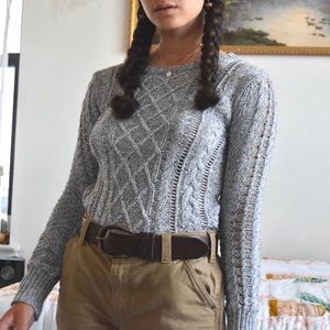 Cozy soft gray cableknit sweater